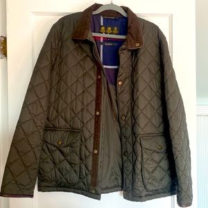 Barbour quilted down coat, size L, olive green